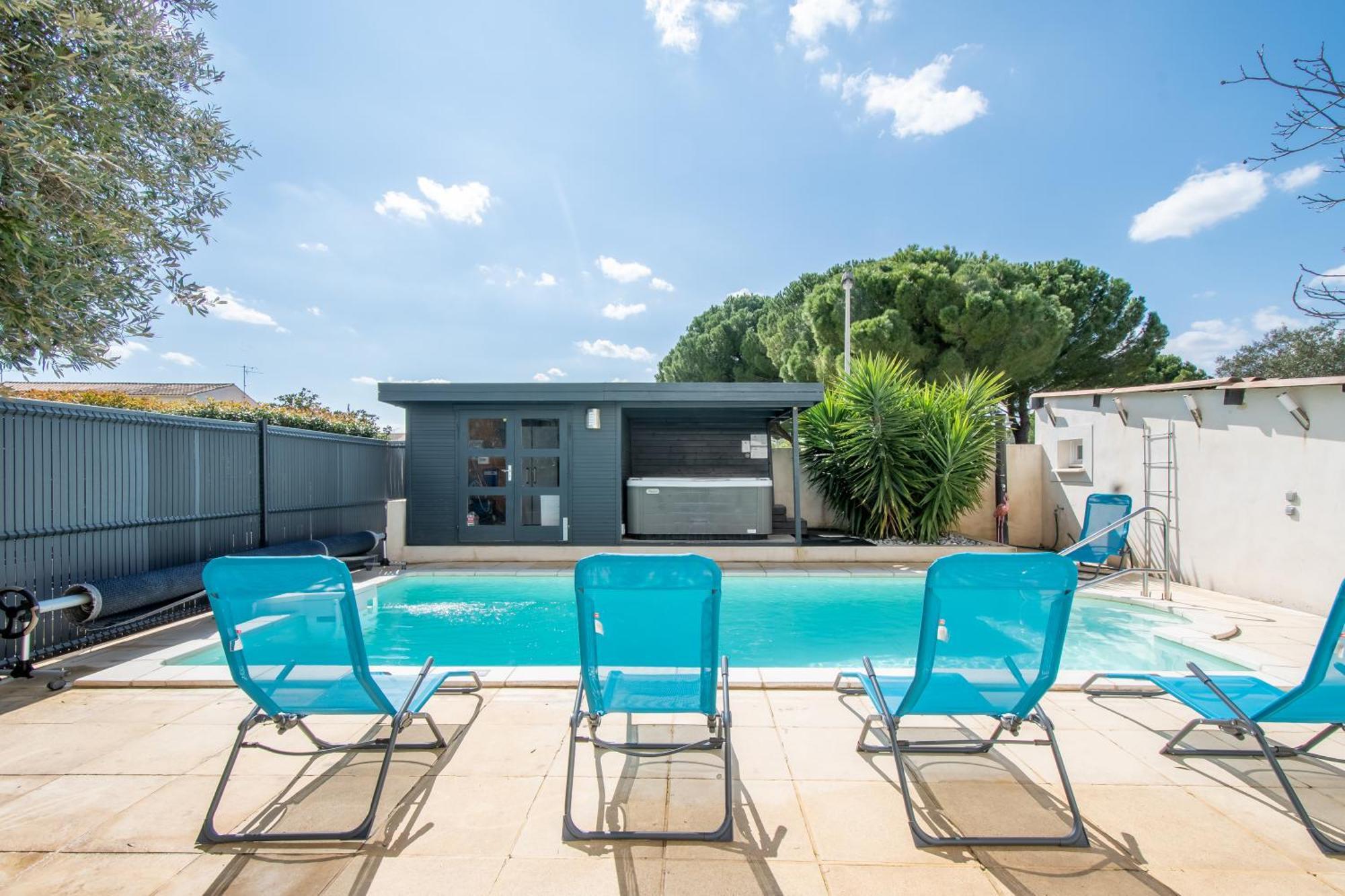 Guesthouse La Costiere - Logements Independants - Espace Piscine Jacuzzi Lunel  Eksteriør billede